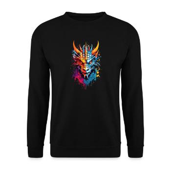 Cool Dragon - Unisex Sweatshirt - black - Front - Alina (178cm) & Michal (187cm)