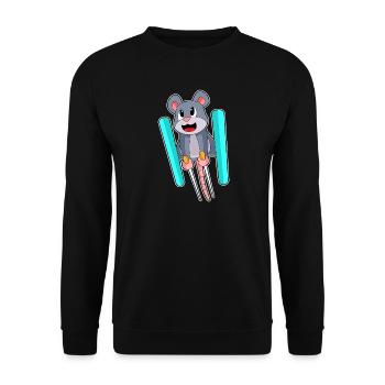 Mouse Ski Jumper Ski Winter Sports - Unisex Sweatshirt - black - Front - Alina (178cm) & Michal (187cm)