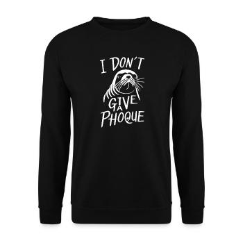 Ich gebe keinen Robbenmeer-Humor - Unisex Pullover - Schwarz - Vorne - Alina (178cm) & Michal (187cm)