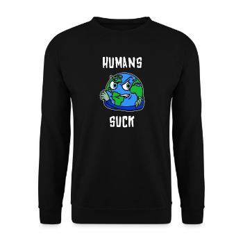 Umweltschäden Umweltschutz Mutter Erde Umwelt - Unisex Pullover - Schwarz - Vorne - Alina (178cm) & Michal (187cm)