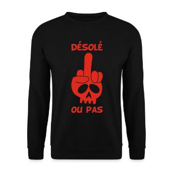 Crâne rouge malpoli - Sweat-shirt Unisexe - noir - Devant - Alina (178cm) & Michal (187cm)