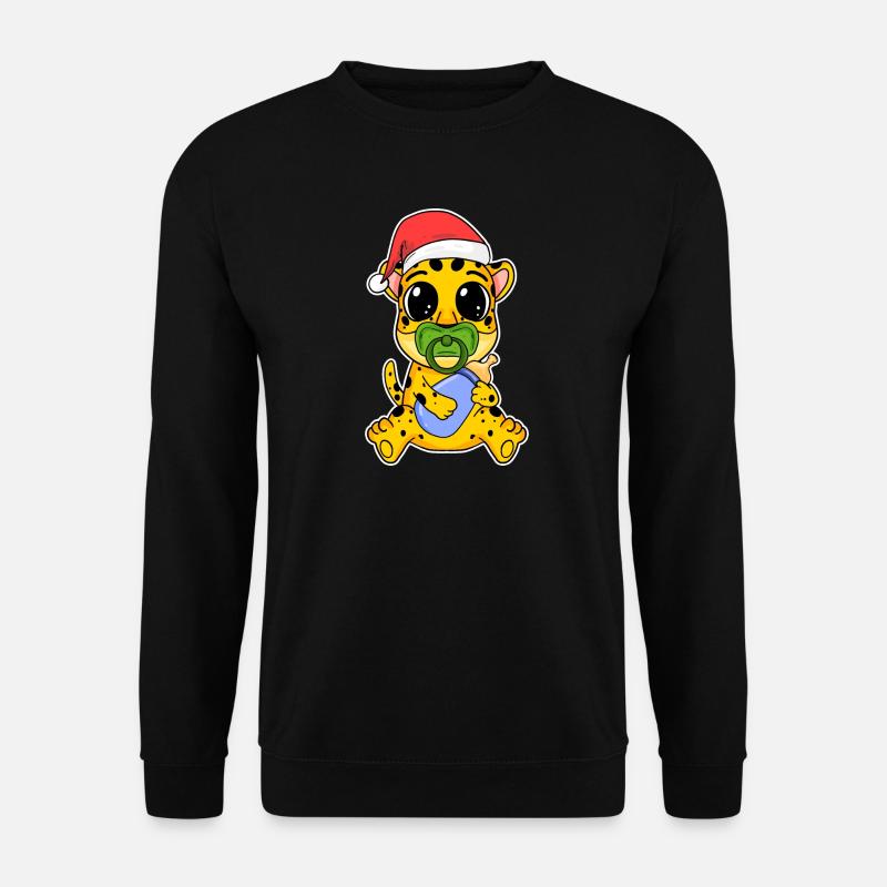 Bébé guépard Noël - Sweat-shirt Unisexe - noir