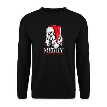 Père Noël Cavalier King Charles Spaniel - Sweat-shirt Unisexe - noir - Devant - Alina (178cm) & Michal (187cm)