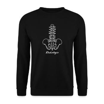 Radiologie Anatomie One Line Art Manip Radio - Sweat-shirt Unisexe - noir - Devant - Alina (178cm) & Michal (187cm)