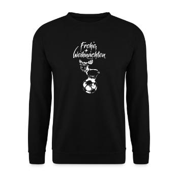 Rentier auf Fußball lustig Santa Claus Team Verein - Unisex Pullover - Schwarz - Vorne - Alina (178cm) & Michal (187cm)