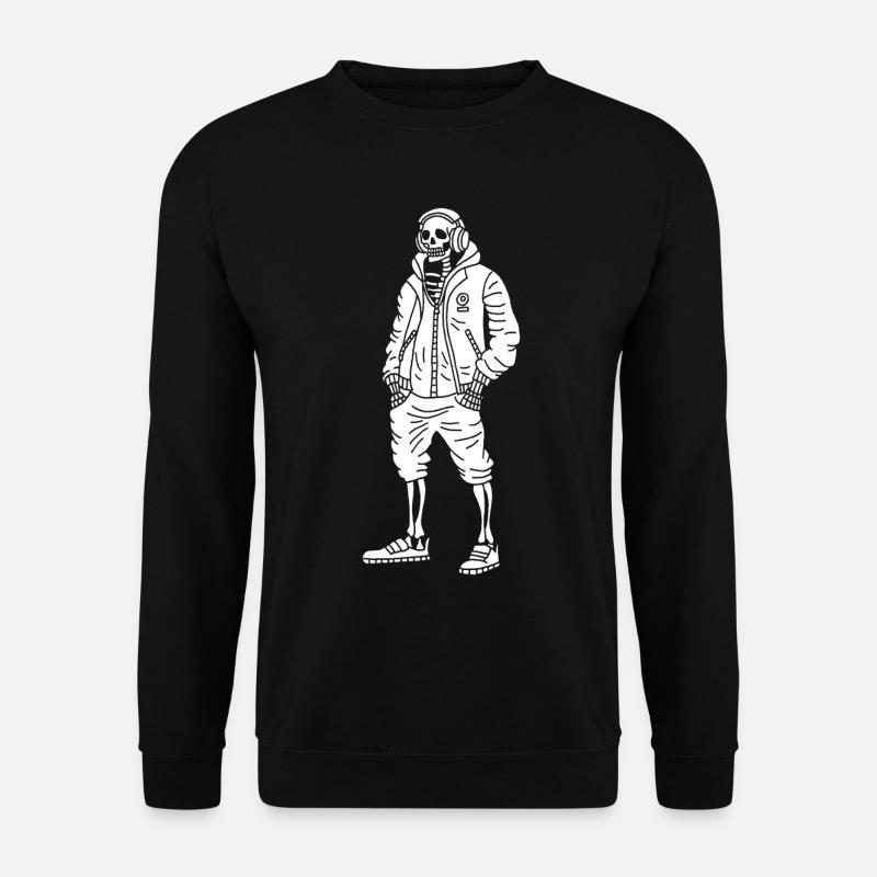 White Music Lover Skeleton - Unisex Sweatshirt - black