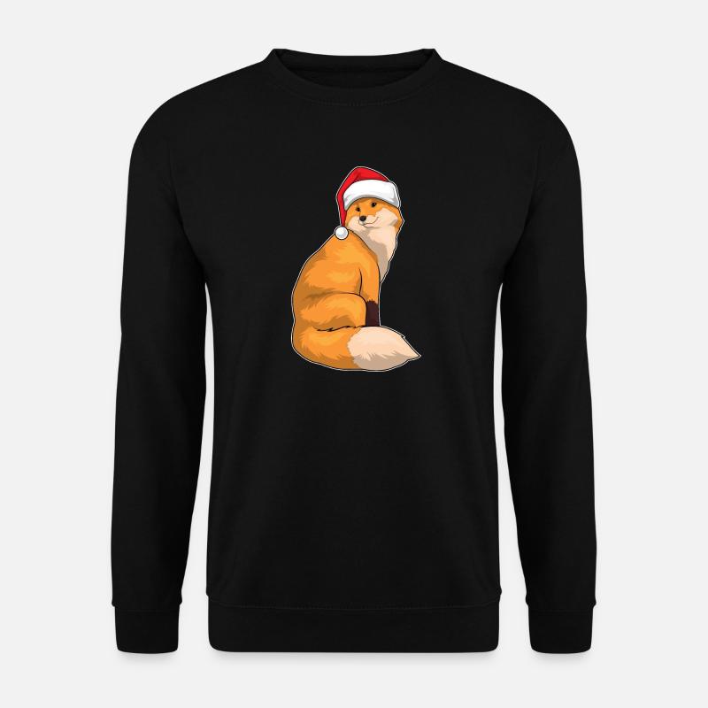 Fuchs Weihnachten Weihnachtsmütze - Unisex Pullover - Schwarz