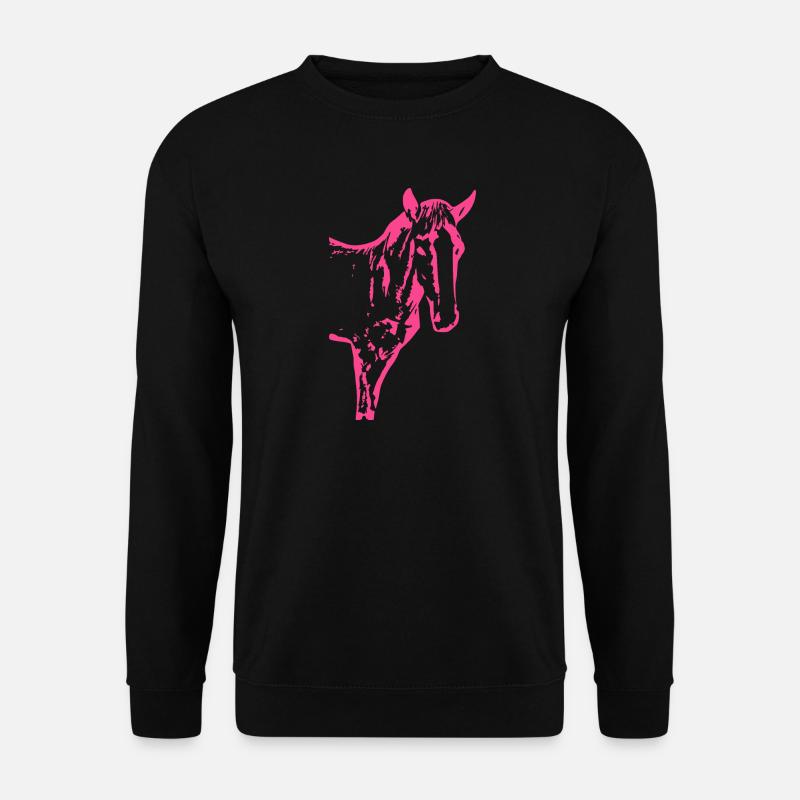 Pferd rosa pink, Fohlen - Unisex Pullover - Schwarz