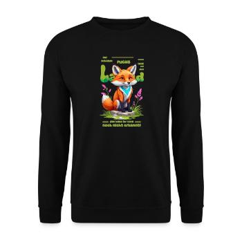 Der schlaue Fuchs vom Land - Unisex Pullover - Schwarz - Vorne - Alina (178cm) & Michal (187cm)