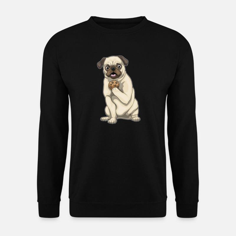 Mops Cookie - Unisex Pullover - Schwarz