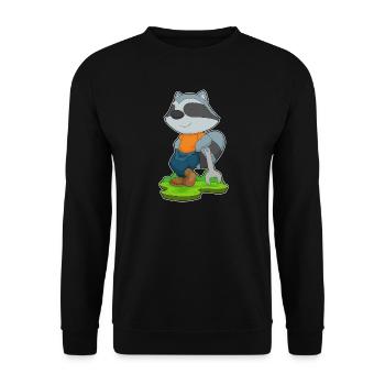 Raccoon Mechanic Wrench Workshop - Unisex Sweatshirt - black - Front - Alina (178cm) & Michal (187cm)