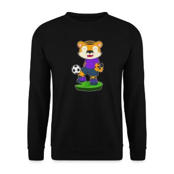 Tiger Fußballspieler Fußball - Unisex Pullover - Schwarz - Vorne - Alina (178cm) & Michal (187cm)