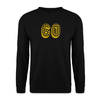 60. 60 YEARS. 60th ANNIVERSARY. 60TH BIRTHDAY. - Unisex Sweatshirt - black - Front - Alina (178cm) & Michal (187cm)