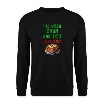 Je suis juste là pour les lasagnes - Sweat-shirt Unisexe - noir - Devant - Alina (178cm) & Michal (187cm)