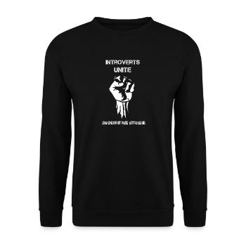 Introverts Unite - Unisex Pullover - Schwarz - Vorne - Alina (178cm) & Michal (187cm)