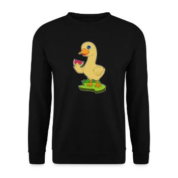 Canard Pastèque - Sweat-shirt Unisexe - noir - Devant - Alina (178cm) & Michal (187cm)