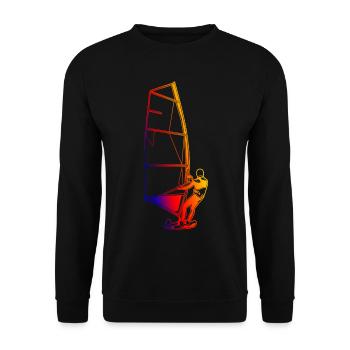 Retro Windsurfer - Unisex Sweatshirt - black - Front - Alina (178cm) & Michal (187cm)