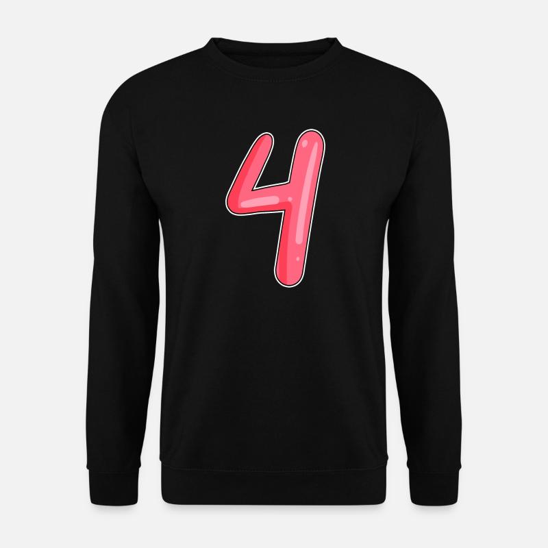 4 - Vier Zahl Nummer - Unisex Pullover - Schwarz