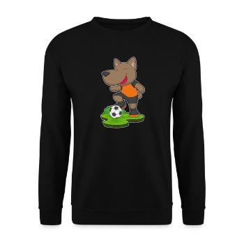 Dog Soccer Player Soccer - Unisex Sweatshirt - black - Front - Alina (178cm) & Michal (187cm)