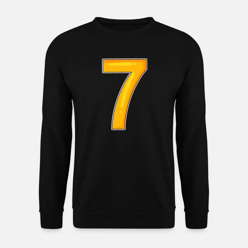 Zahl Sieben - Zahl 7 Nummer - Unisex Pullover - Schwarz