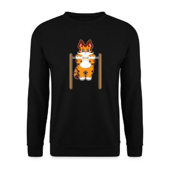 Tiger Bodybuilder Pull-ups Bodybuilding - Unisex Sweatshirt - black - Front - Alina (178cm) & Michal (187cm)