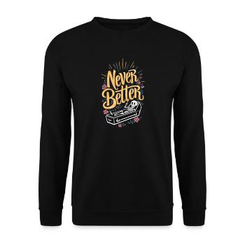 Feeling dead inside? Never better Skeletal Humor - Unisex Sweatshirt - black - Front - Alina (178cm) & Michal (187cm)