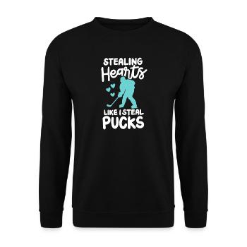 Eishockey Valentinstag - Unisex Pullover - Schwarz - Vorne - Alina (178cm) & Michal (187cm)