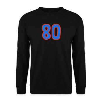80. 80 YEARS. 80th ANNIVERSARY. 80 YEARS ANNIVERSARY. - Unisex Sweatshirt - black - Front - Alina (178cm) & Michal (187cm)