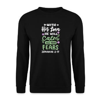 Christlicher Bibelvers - Unisex Pullover - Schwarz - Vorne - Alina (178cm) & Michal (187cm)