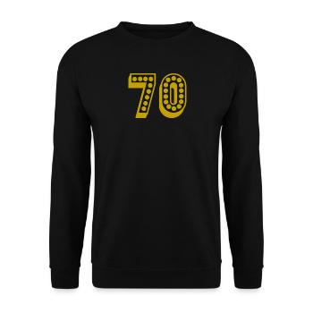 70. 70 YEARS. 70th ANNIVERSARY. 70 YEARS ANNIVERSARY. - Unisex Sweatshirt - black - Front - Alina (178cm) & Michal (187cm)