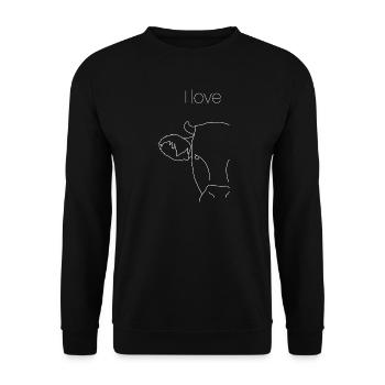 Les vaches, j’adore le - Sweat-shirt Unisexe - noir - Devant - Alina (178cm) & Michal (187cm)