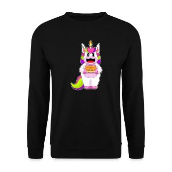 Gâteau d’anniversaire licorne - Sweat-shirt Unisexe - noir - Devant - Alina (178cm) & Michal (187cm)