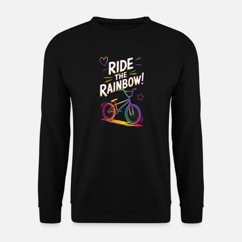 Vibrant Rainbow Bicycle Design - Unisex Sweatshirt - black