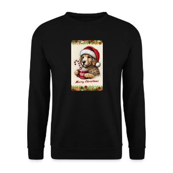 Chiot de Noël au chocolat chaud - Sweat-shirt Unisexe - noir - Devant - Alina (178cm) & Michal (187cm)