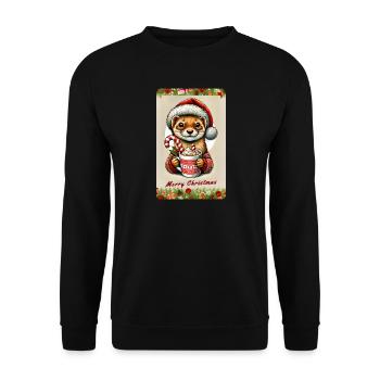 Martre de Noël au chocolat chaud - Sweat-shirt Unisexe - noir - Devant - Alina (178cm) & Michal (187cm)