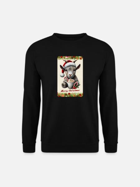 Chèvre de Noël au chocolat chaud - Sweat-shirt Unisexe - noir