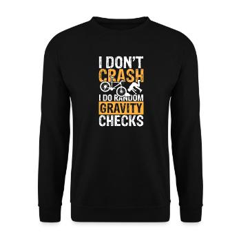 I do random gravity checks - Unisex Pullover - Schwarz - Vorne - Alina (178cm) & Michal (187cm)