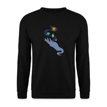 Universe in hand colour - Unisex Pullover - Schwarz - Vorne - Alina (178cm) & Michal (187cm)