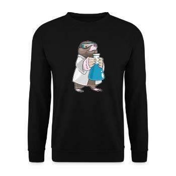 Mole Scientist Test Tube Laboratory - Unisex Sweatshirt - black - Front - Alina (178cm) & Michal (187cm)