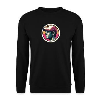 Man with tennis cap in pastel - Unisex Sweatshirt - black - Front - Alina (178cm) & Michal (187cm)
