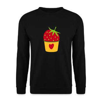 Icecream Cream Strawberry Cream Cupcake Sweet - Unisex Sweatshirt - black - Front - Alina (178cm) & Michal (187cm)