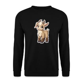 Ziege - Unisex Pullover - Schwarz - Vorne - Alina (178cm) & Michal (187cm)
