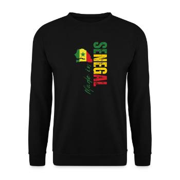 Made in Senegal, vertical design - Unisex Sweatshirt - black - Front - Alina (178cm) & Michal (187cm)
