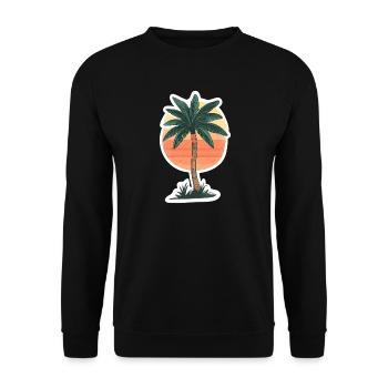 Palm tree - Unisex Sweatshirt - black - Front - Alina (178cm) & Michal (187cm)