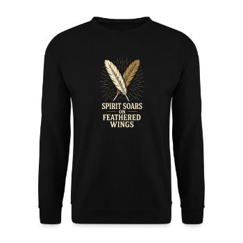 Feather And Dream Boho Festival Spiritual Pattern - Unisex Sweatshirt - black - Front - Alina (178cm) & Michal (187cm)