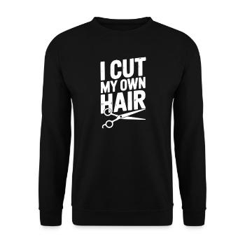 Je me coupe les cheveux moi-même - Sweat-shirt Unisexe - noir - Devant - Alina (178cm) & Michal (187cm)