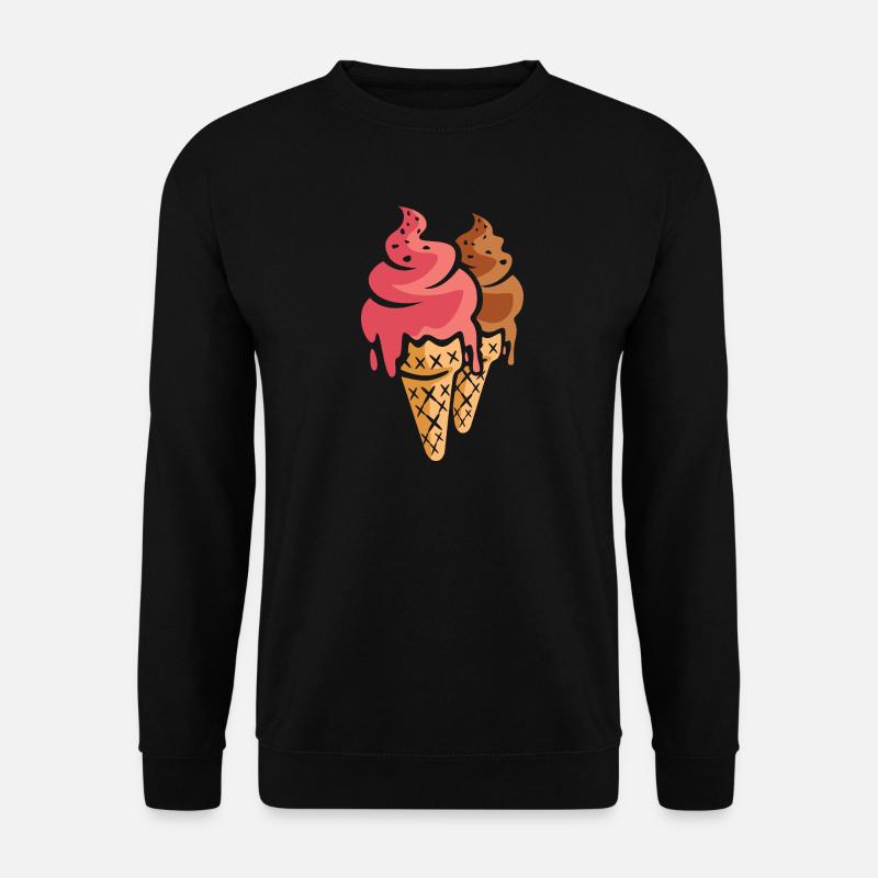 Zwei Eiscremes Cartoon Design - Unisex Pullover - Schwarz
