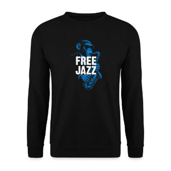 Blue Sax Free Jazz - Unisex Pullover - Schwarz - Vorne - Alina (178cm) & Michal (187cm)