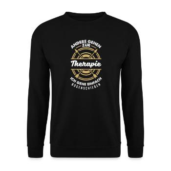 I go archery - Unisex Sweatshirt - black - Front - Alina (178cm) & Michal (187cm)