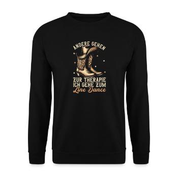 Line Dancing Cowboy Line Dancer Line Dance - Unisex Sweatshirt - black - Front - Alina (178cm) & Michal (187cm)